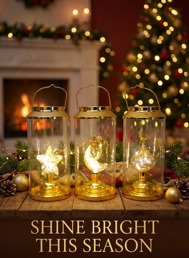 سوبر زي يوث فانوس ديكور رمضان، فانوس زجاجي ليلي، فانوس تخييم ريترو خفيف الوزن، للحفلات والمهرجانات - Image 3